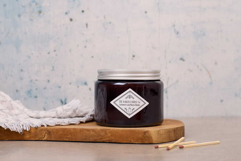 Naked Candle - Cashmere and Warm Woods (Sandalwood, saffron, cedarwood and clove.)