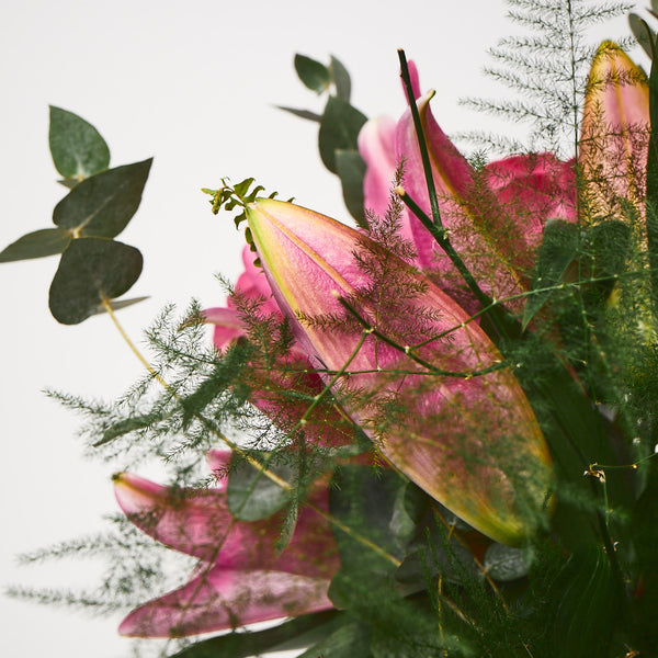 Northern Flower House — Pink (Pink lilies / Pink roses / Eucalyptus / Ferns)