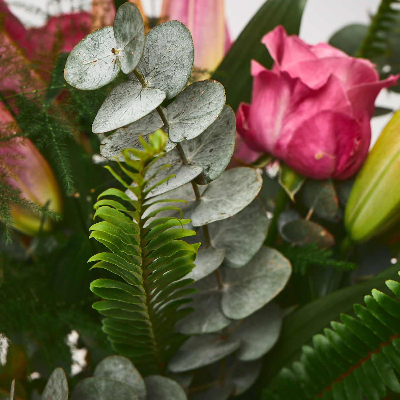 Northern Flower House — Pink (Pink lilies / Pink roses / Eucalyptus